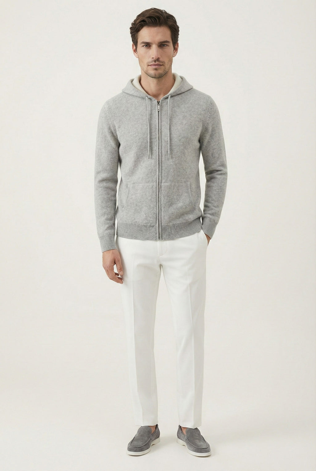 Santo Zipper Vest Light Grey