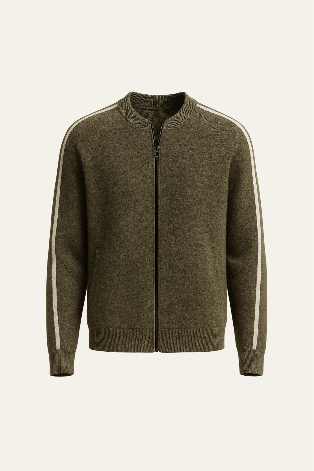 espyral Cashmere Zip Knit Olive