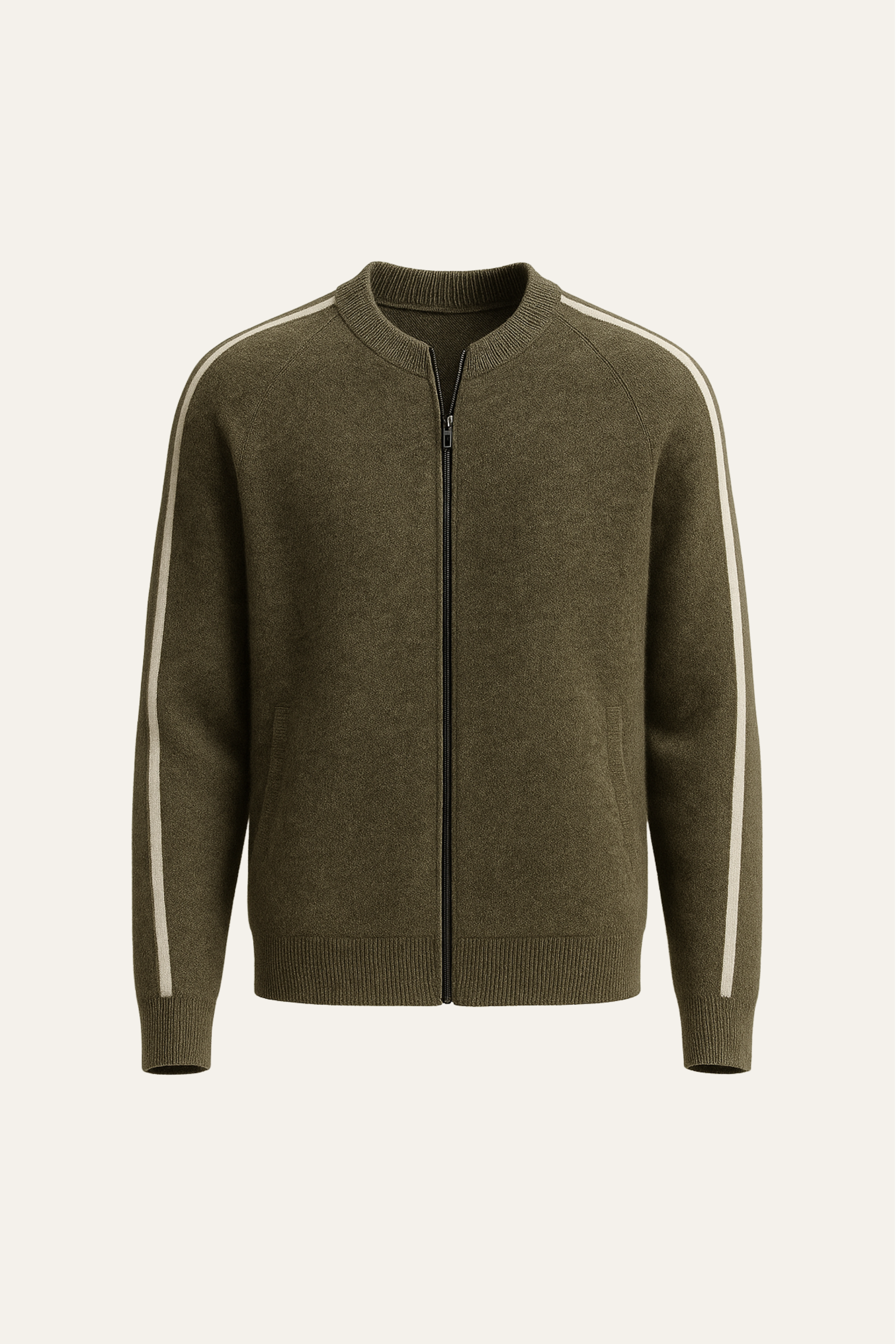 espyral Cashmere Zip Knit Olive