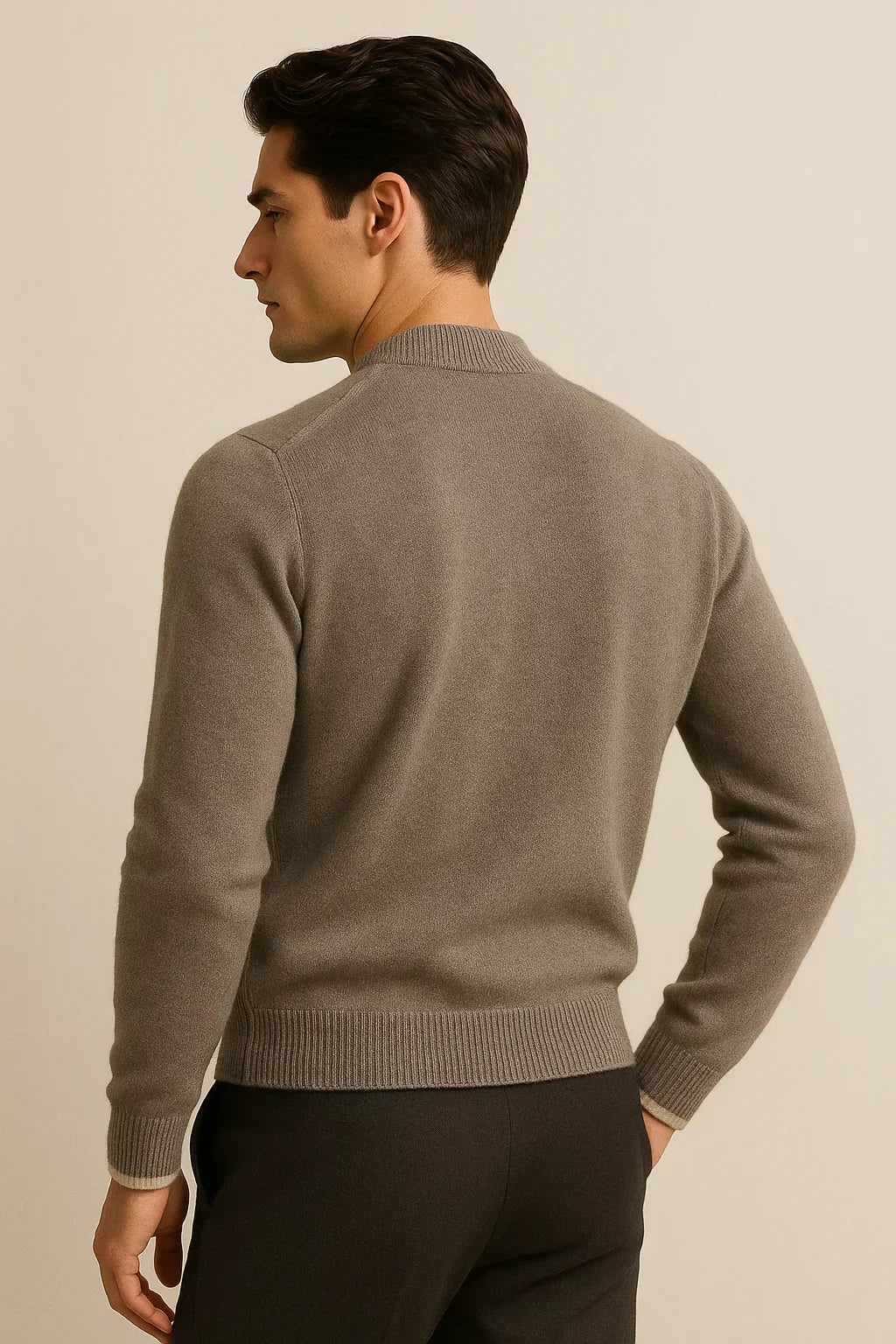 Classic Half Zip Beige