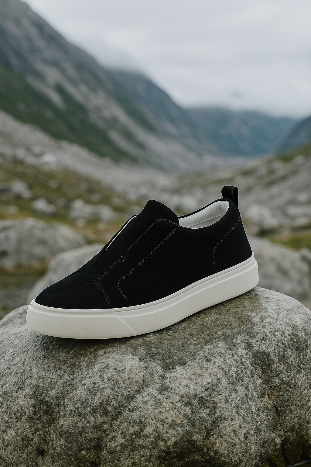 espyrali Suede Slip-On Black