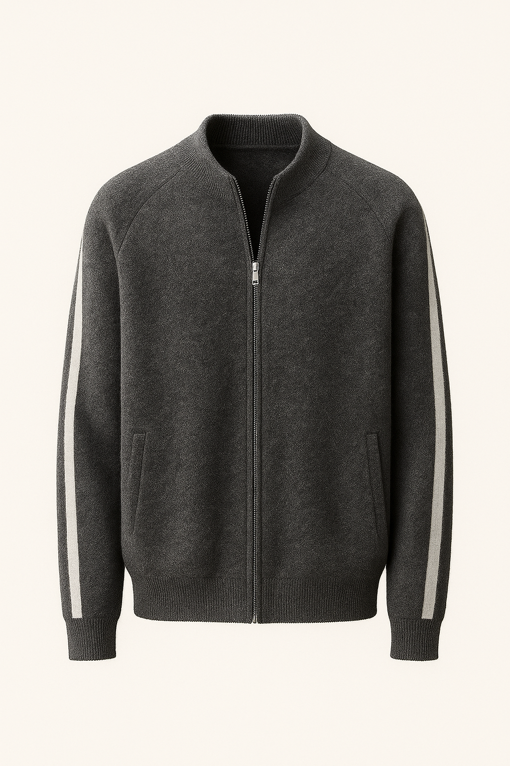 espyral Cashmere Zip Knit Dark Grey
