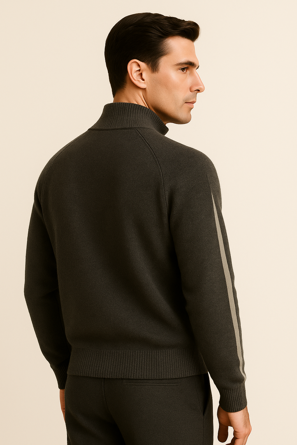 espyral Cashmere Zip Knit Dark Grey