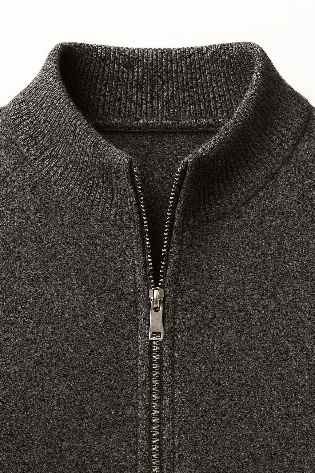 espyral Cashmere Zip Knit Dark Grey