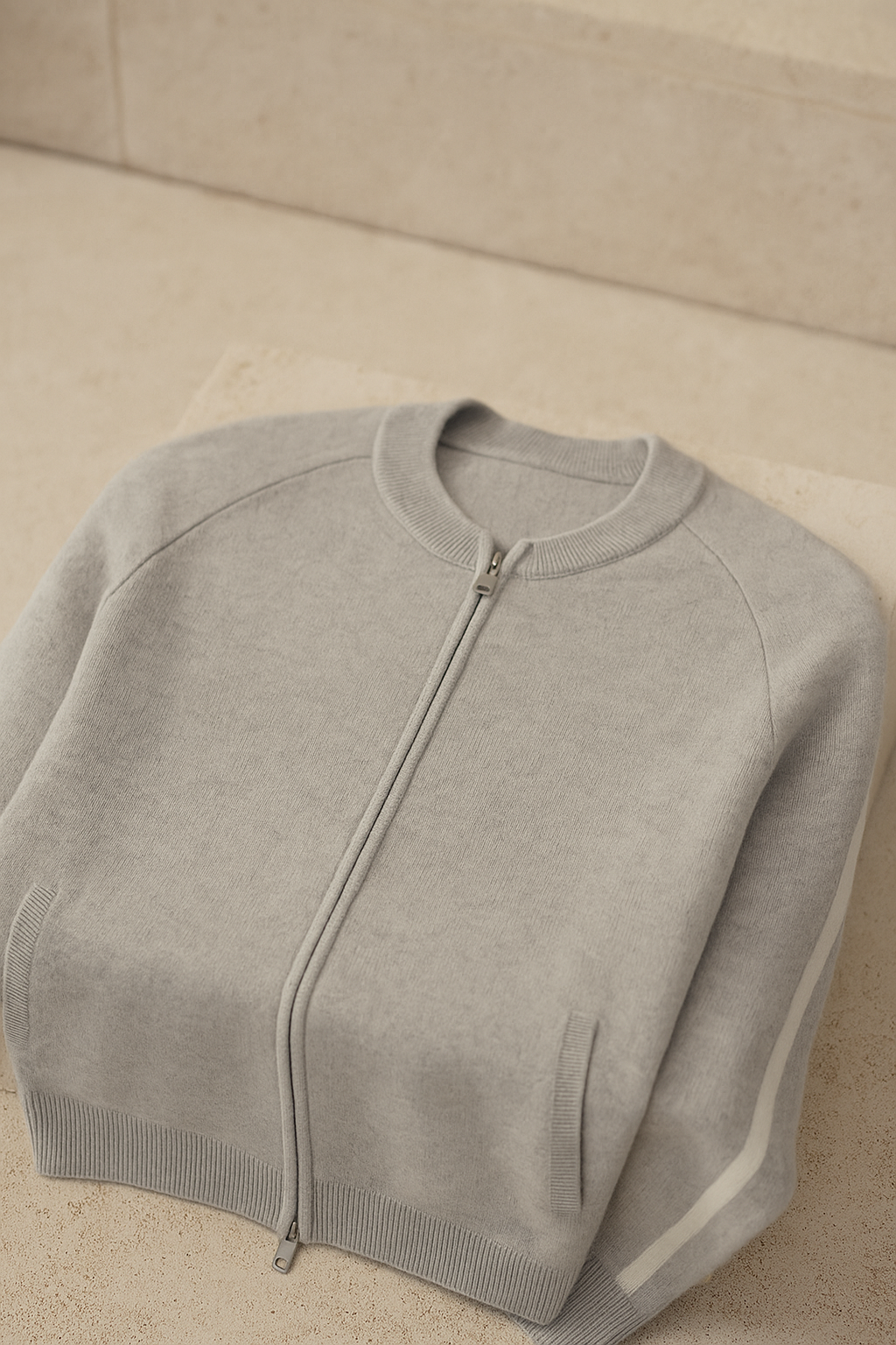 espyral Cashmere Zip Knit Grey