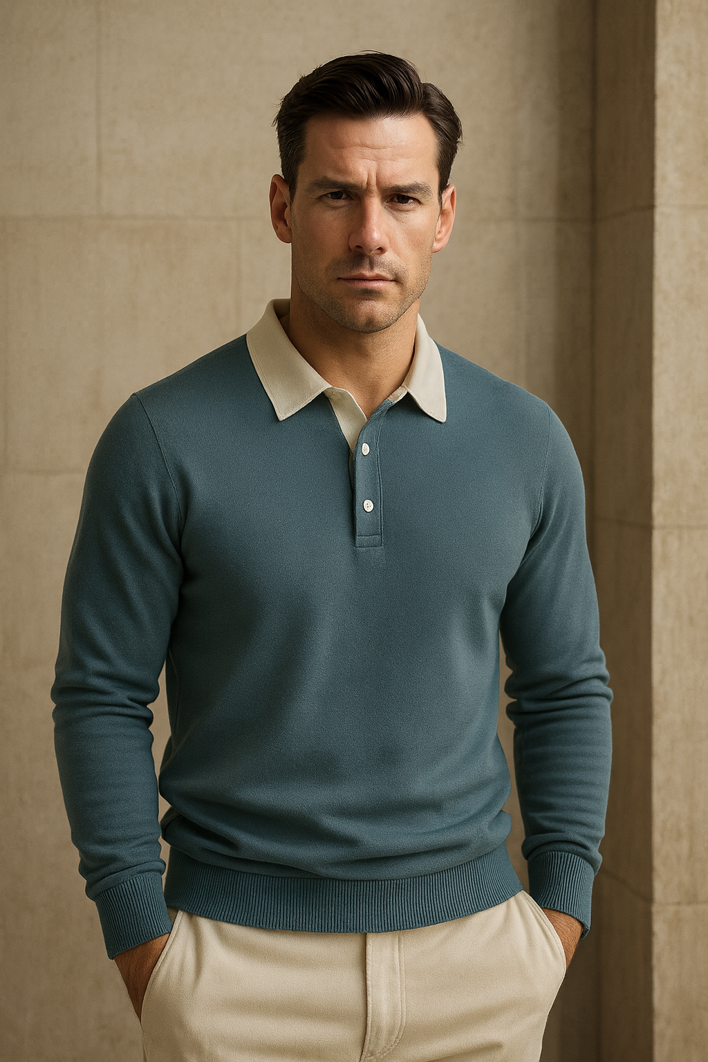 Polo Knit Cyan