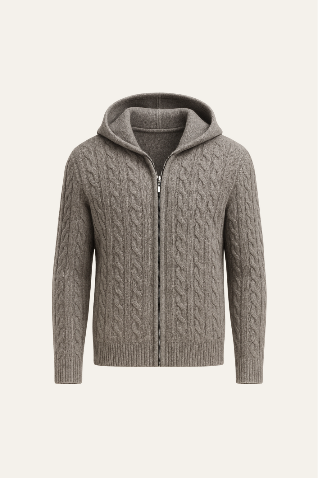 Talieri Hooded Cable Knit Grey