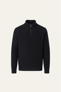 Lerano Cashmere Half-Zip Knit Black