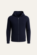 SIRO NAVY CABLE KNIT HOODIE