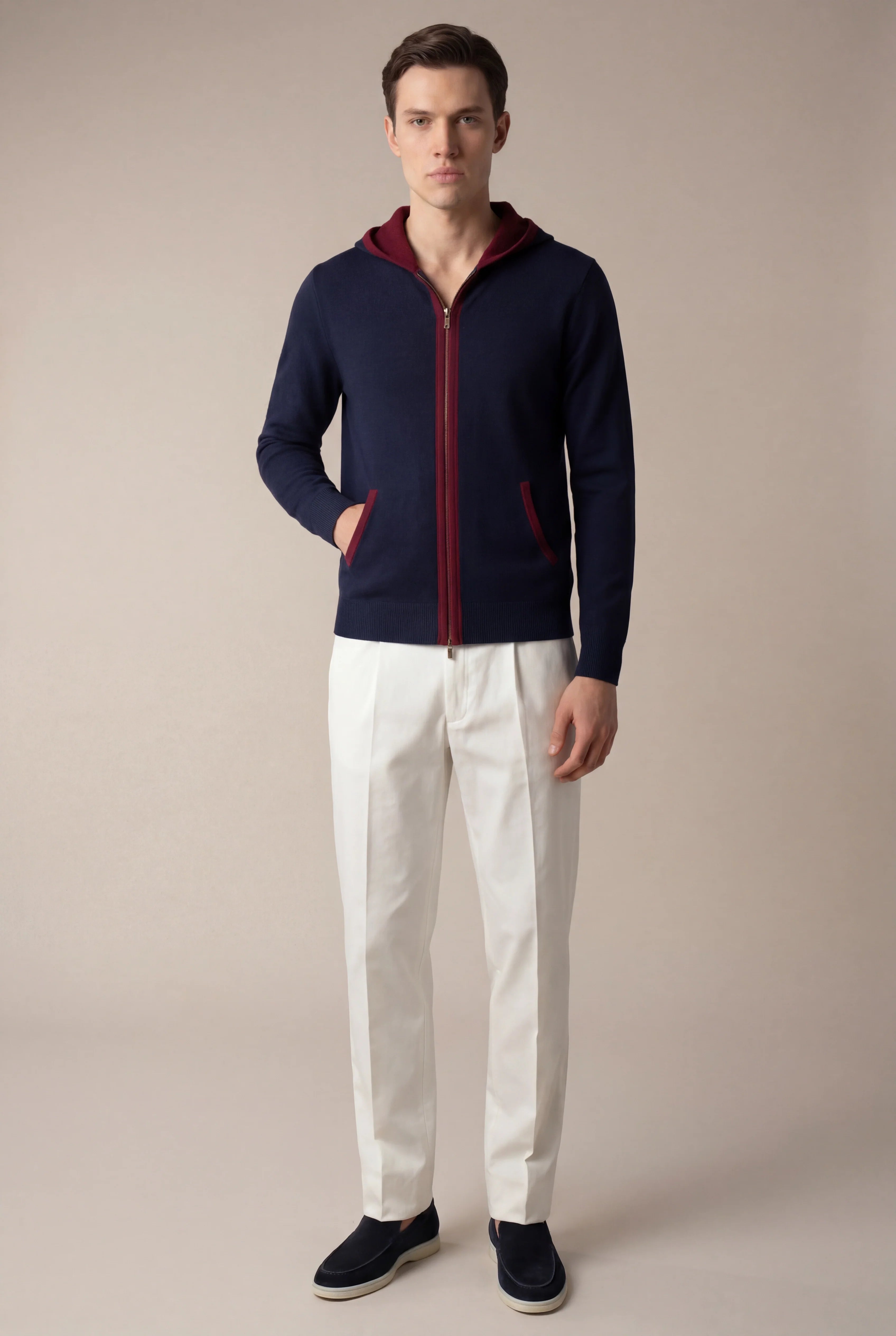 SANTONI CLASSIC HOODIE NAVY