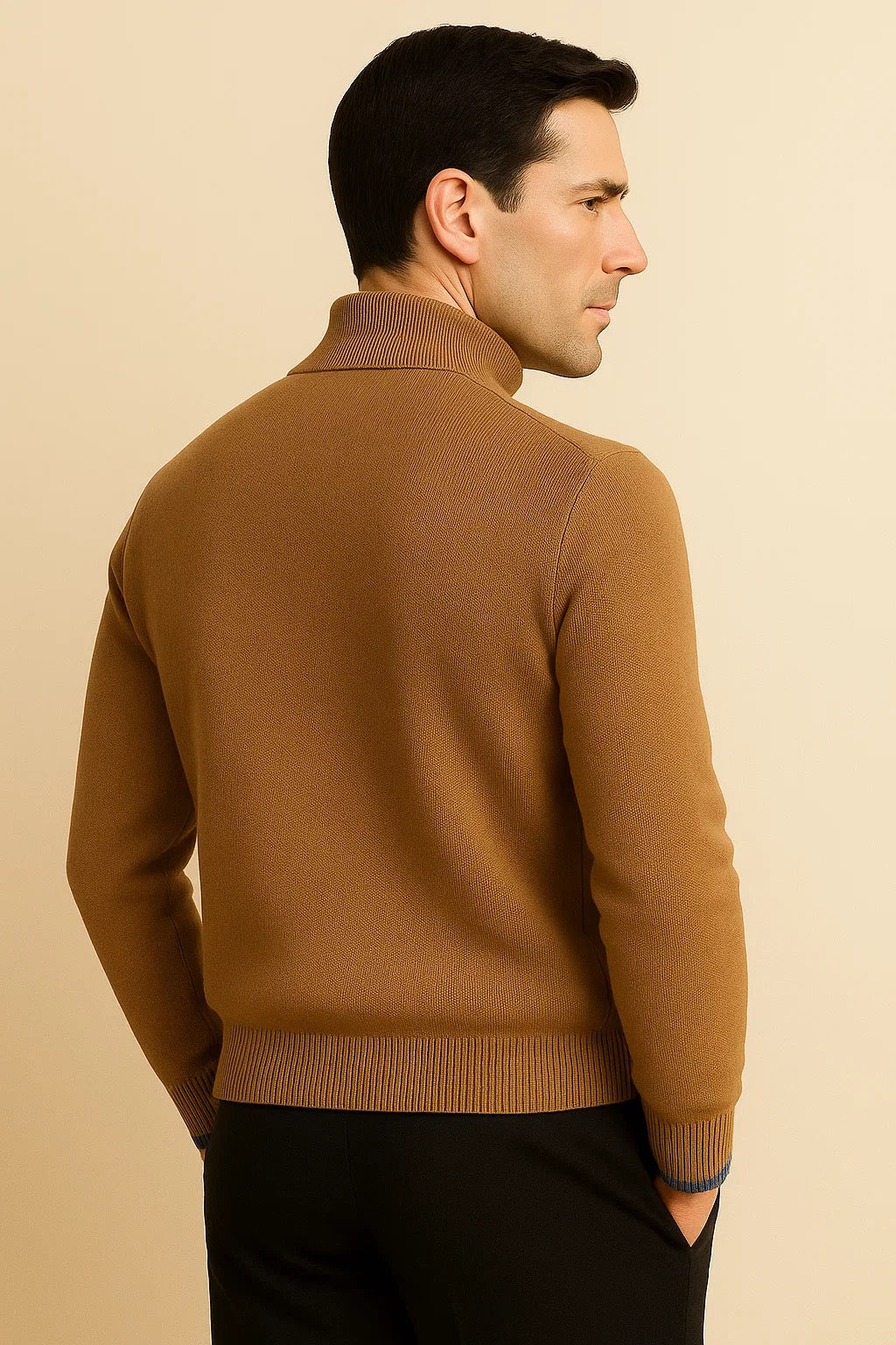 Leonardo Zip Cardigan Beige