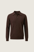 ario long sleeve polo brown