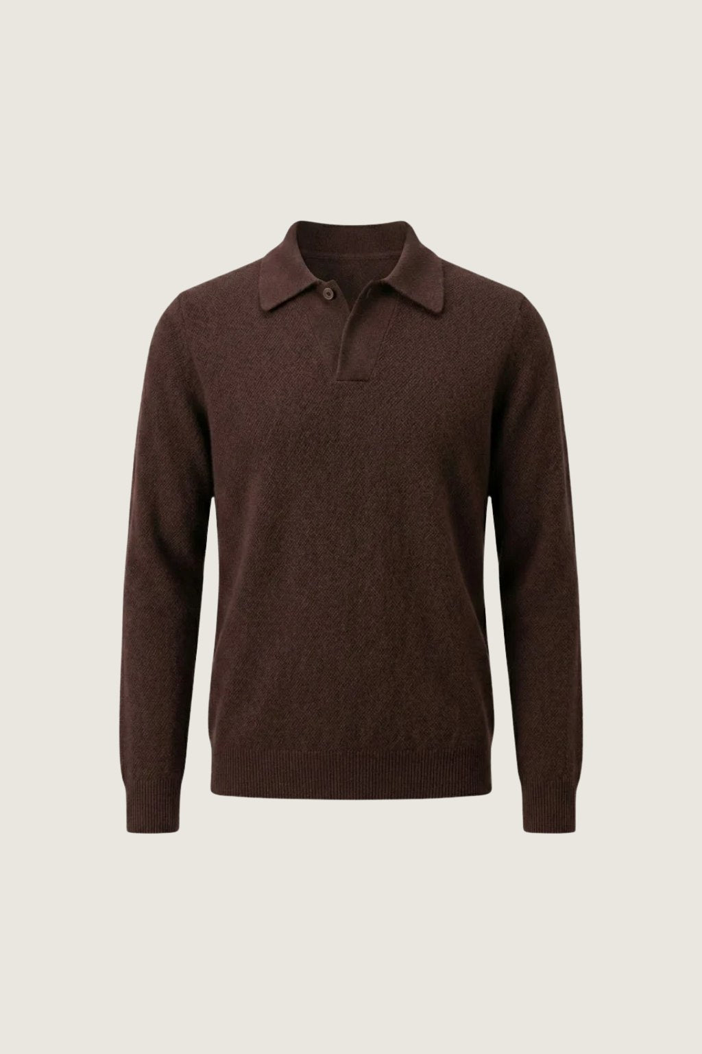 ario long sleeve polo brown