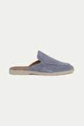 baby blue suede yacht mule