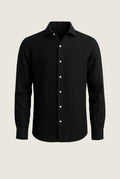 capri linen shirt black