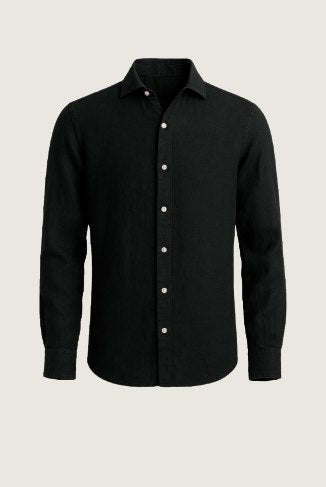 capri linen shirt black