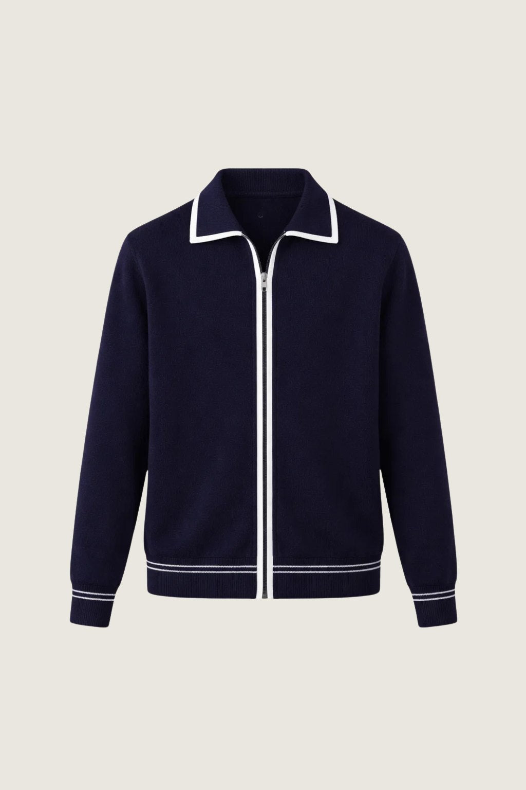 carvelo pure cashmere zip up navy