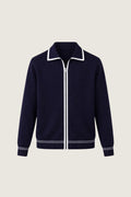 carvelo pure cashmere zip up navy