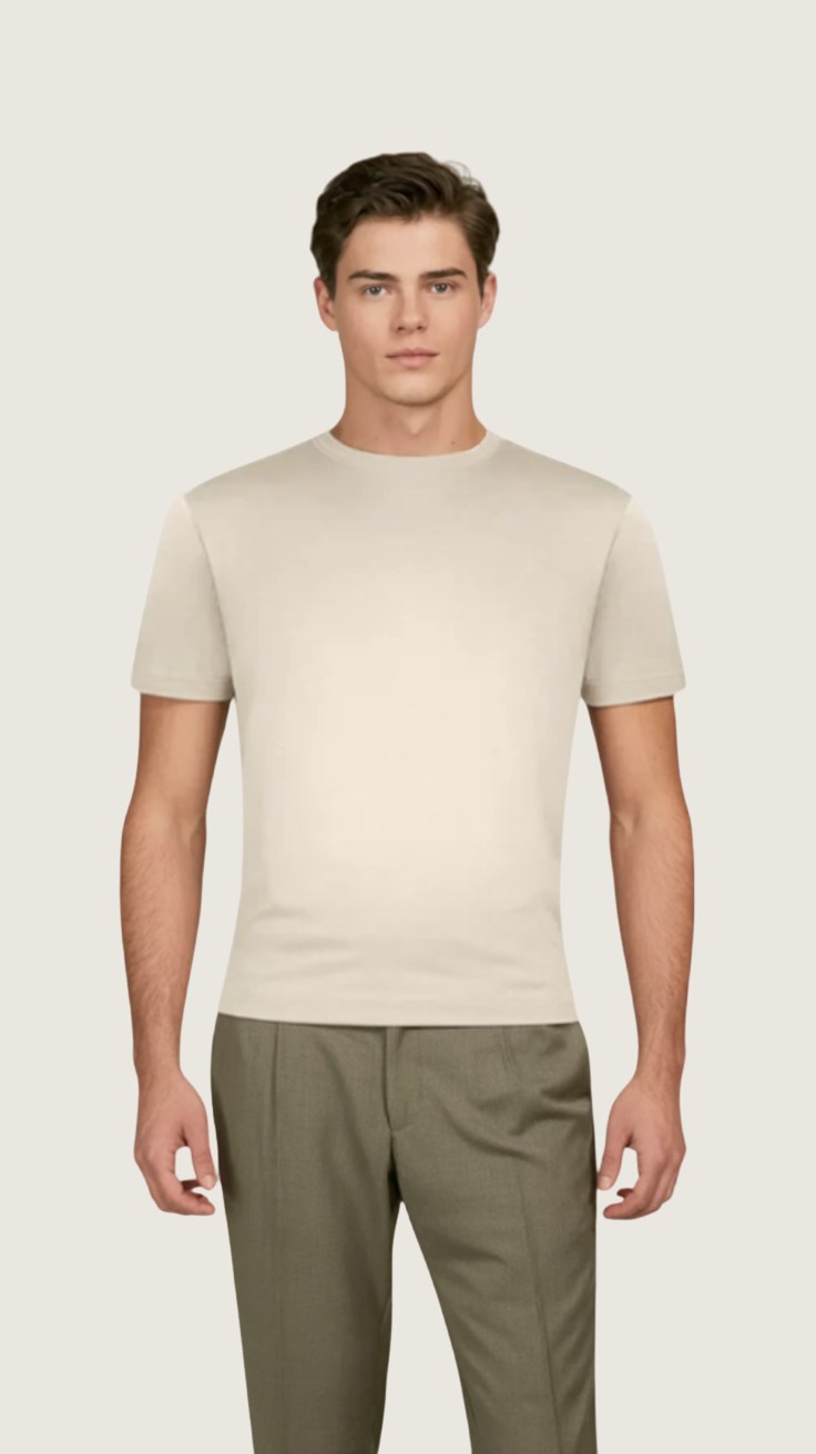 cream-premium-cotton-t-shirt 1