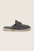 grey suede mule
