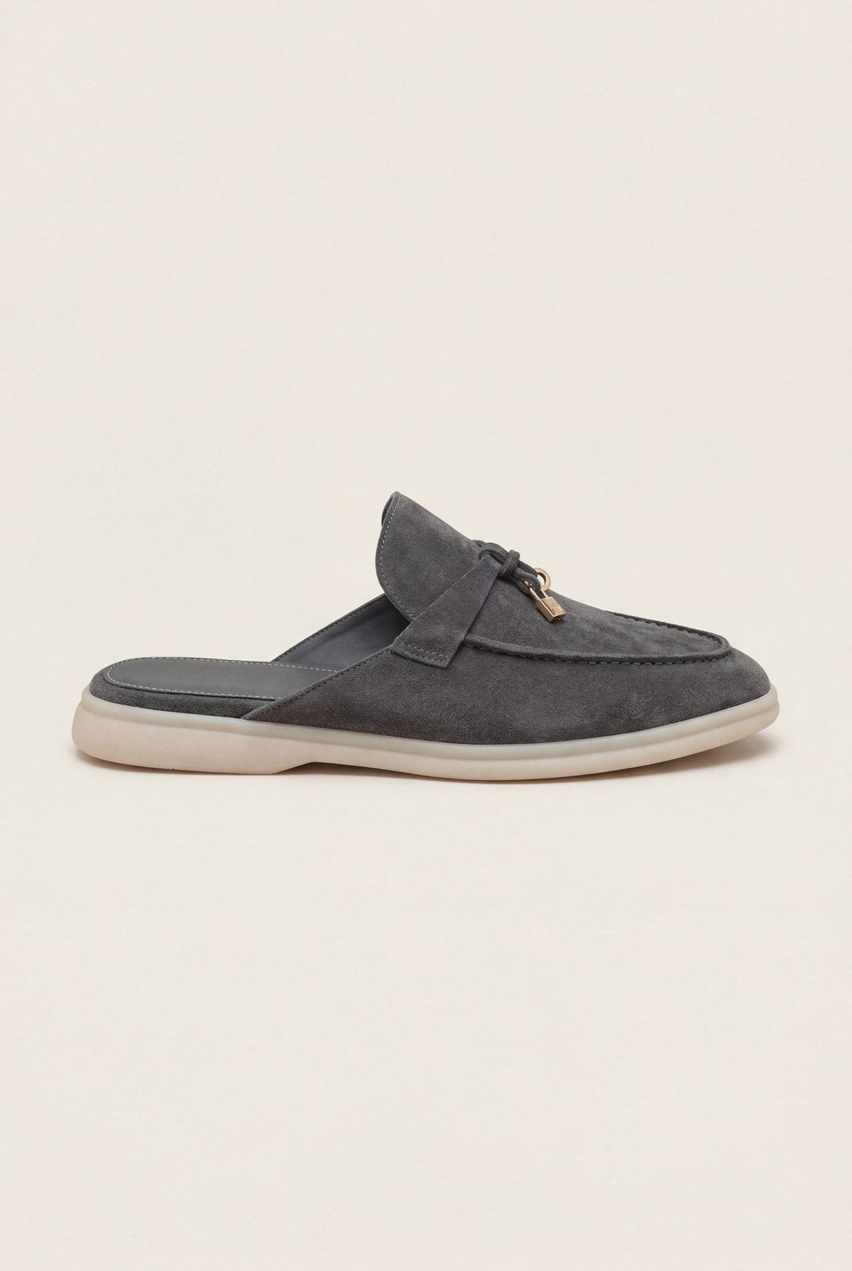 grey suede mule
