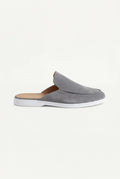 grey suede yacht mule