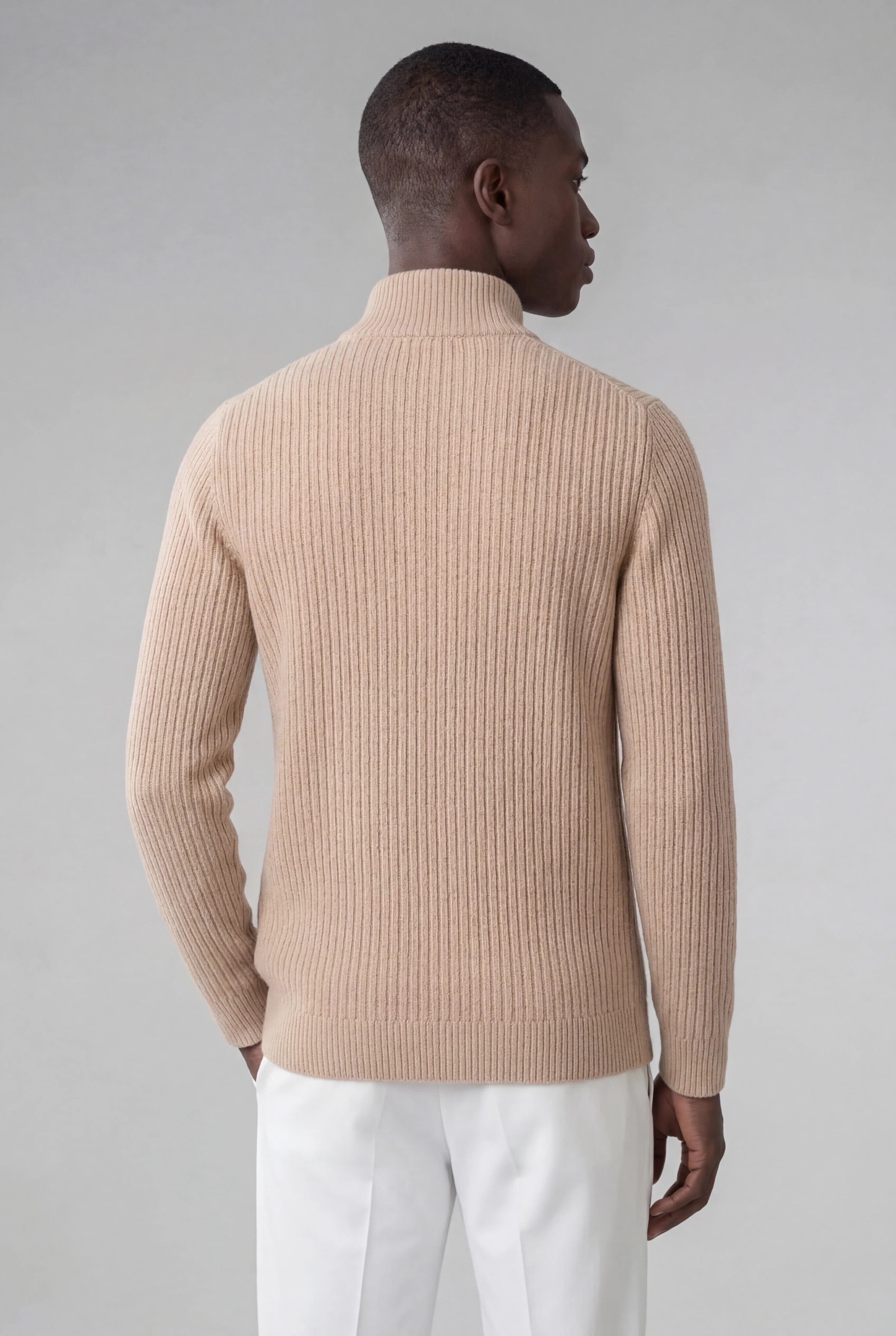 NOMBRE BEIGE RIBBED KNIT VEST