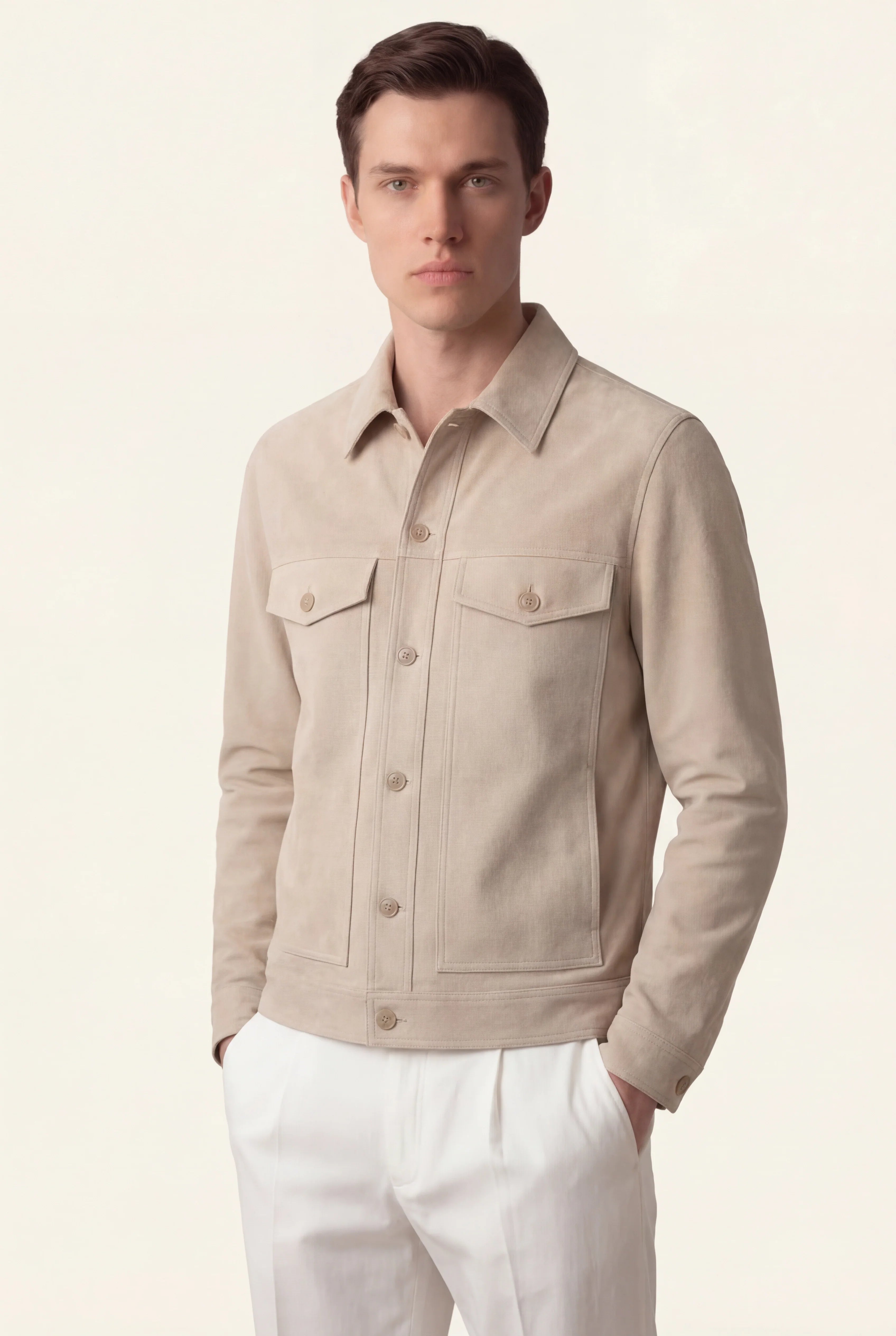 Beige Light Suede Jacket