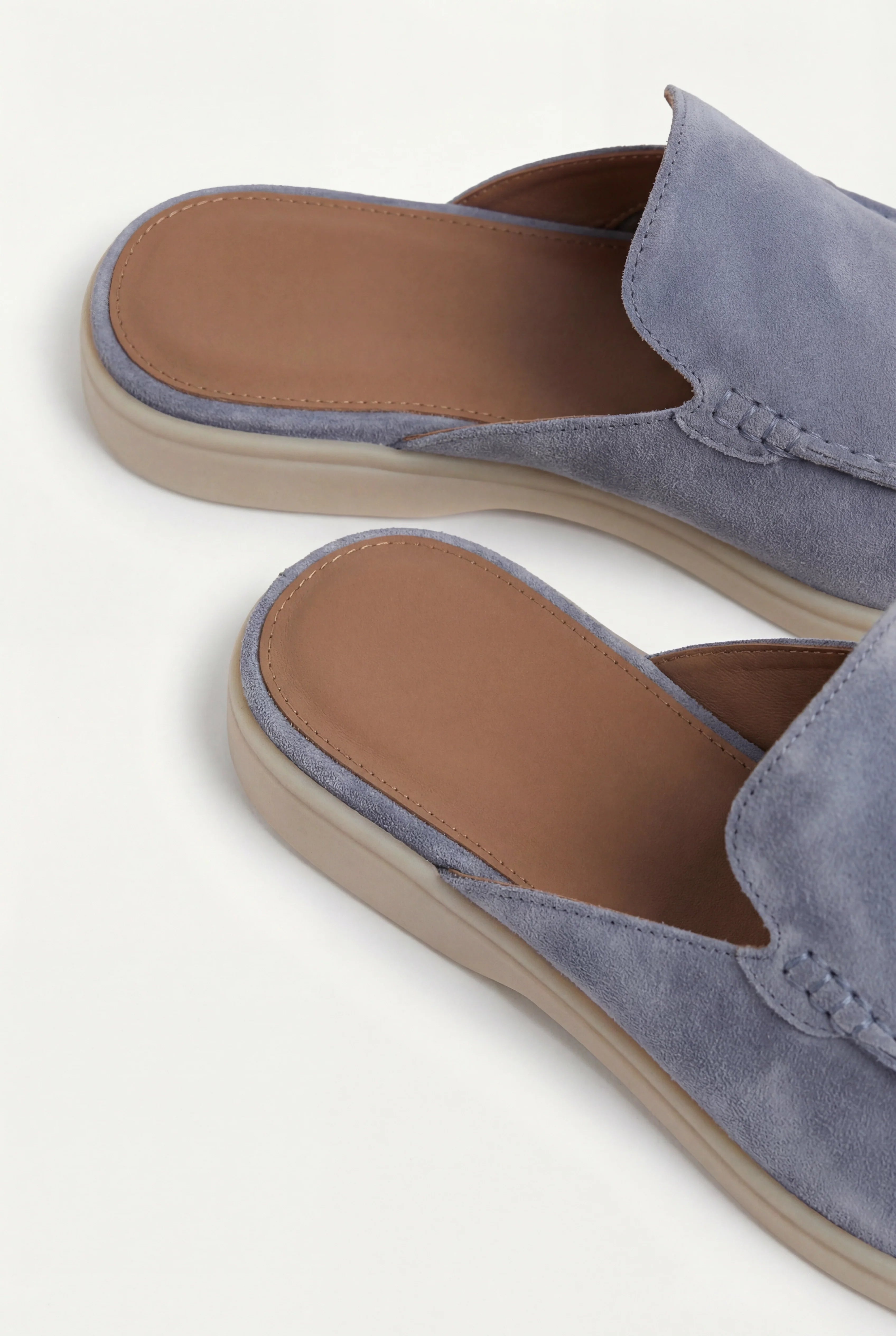 Baby Blue Suède Yacht Mule