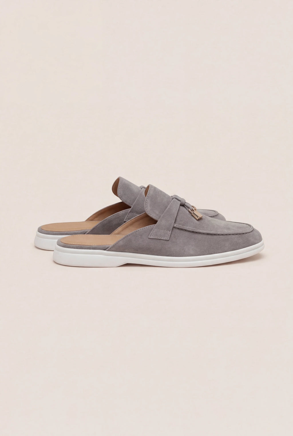 Suède Light Grey Explorer Mule