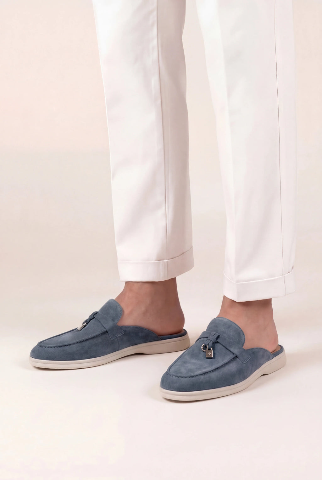 Suède Blue Grey Explorer Mule