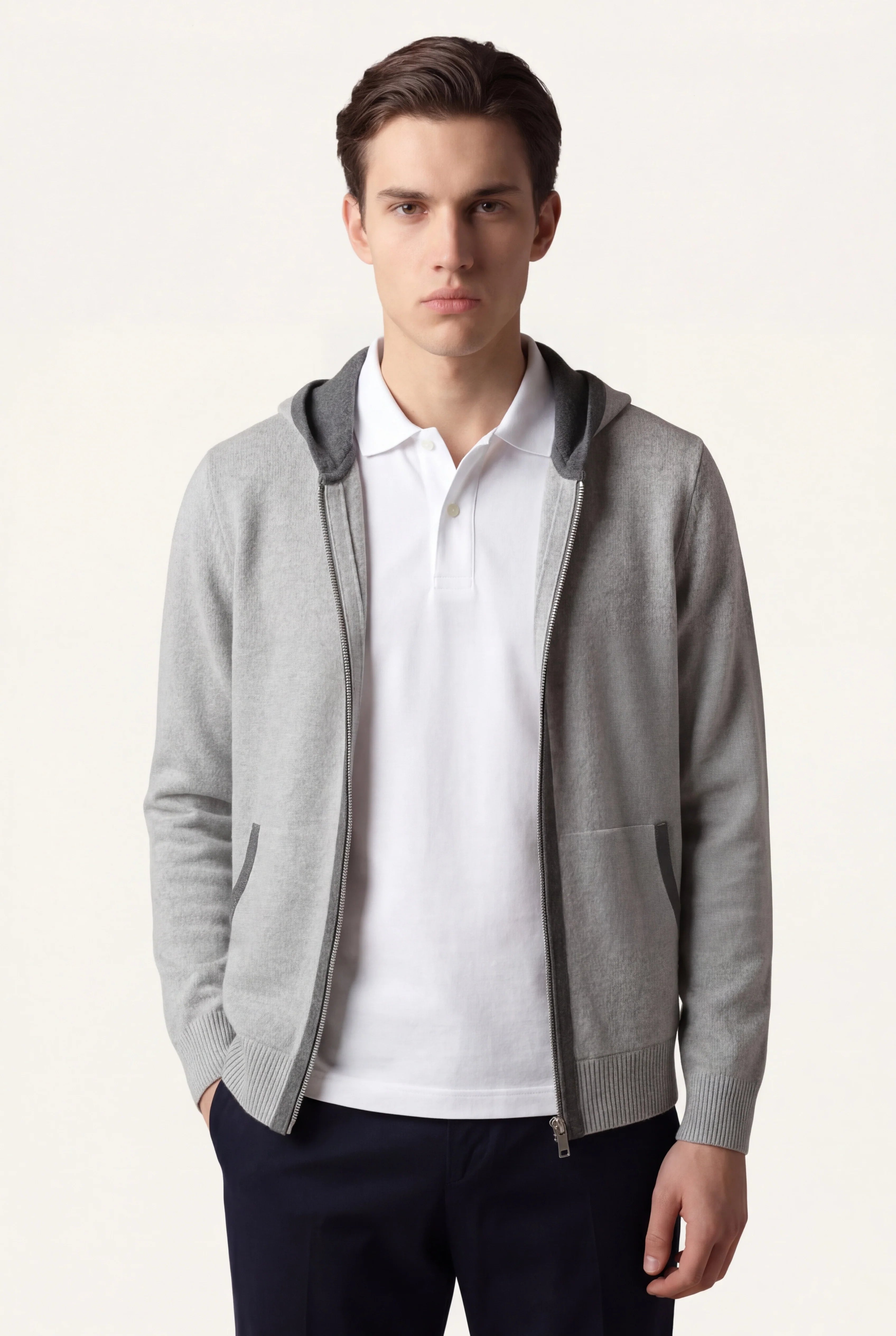 SANTONI CLASSIC HOODIE GREY