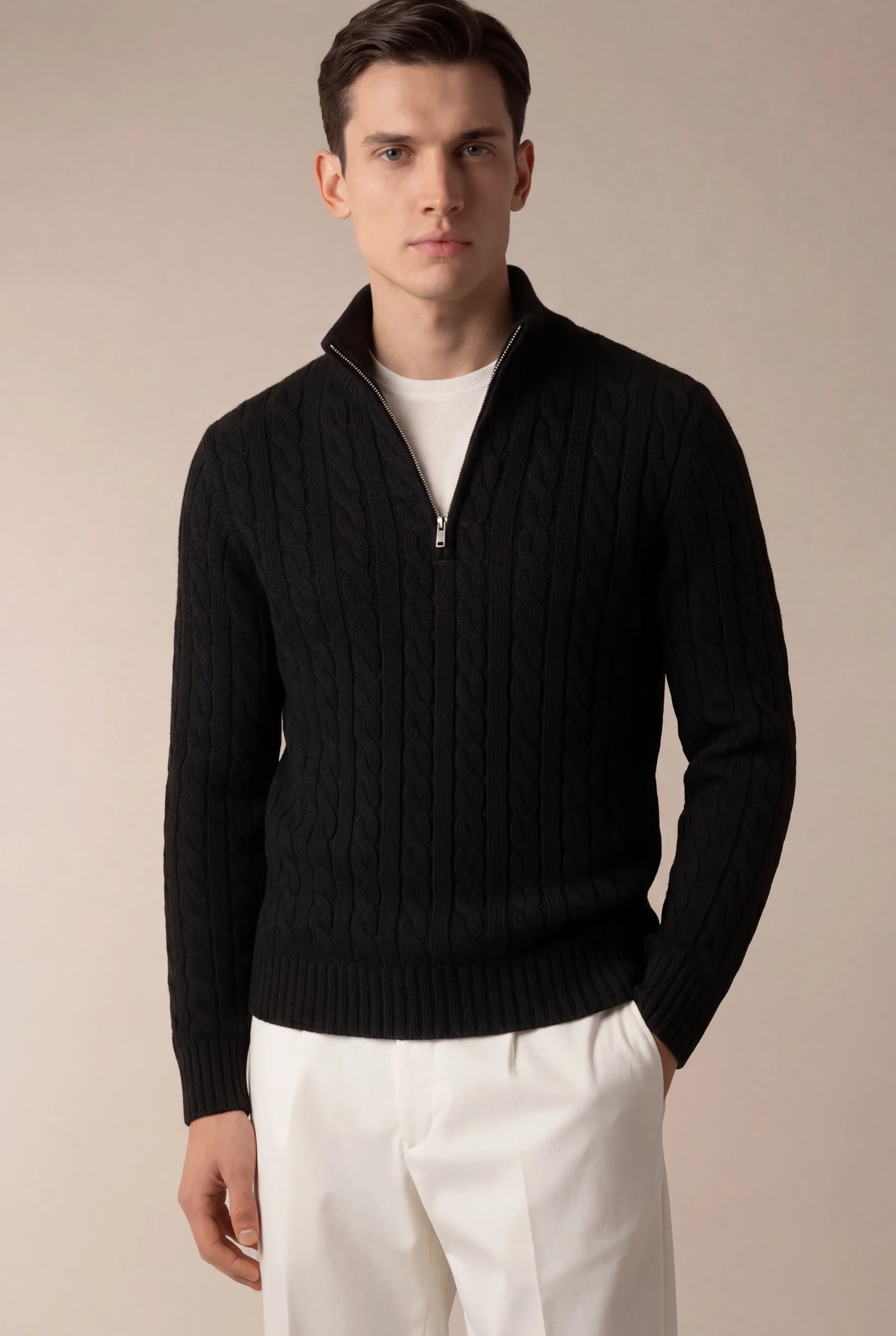 Sero Zip Knit Black