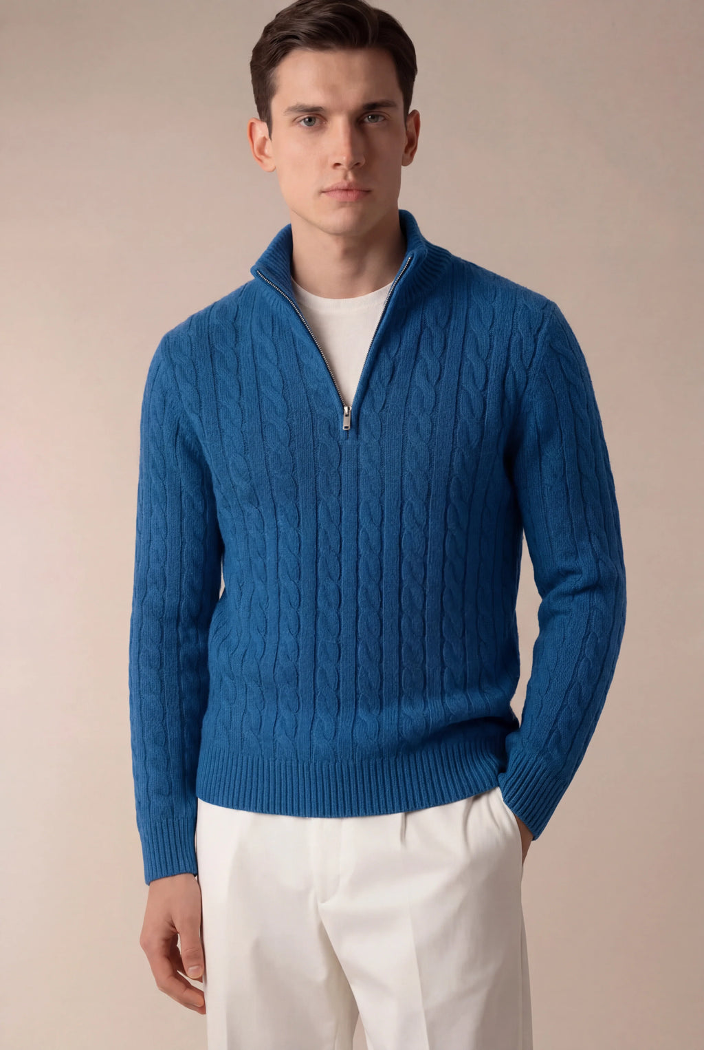 Sero Zip Knit Blue
