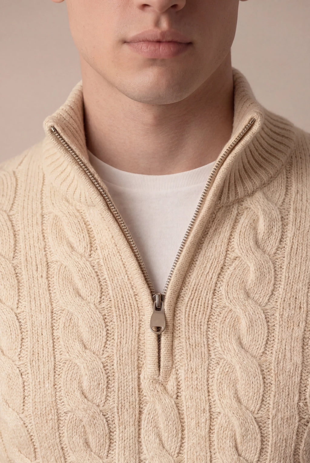 SERO CABLE KNIT BEIGE