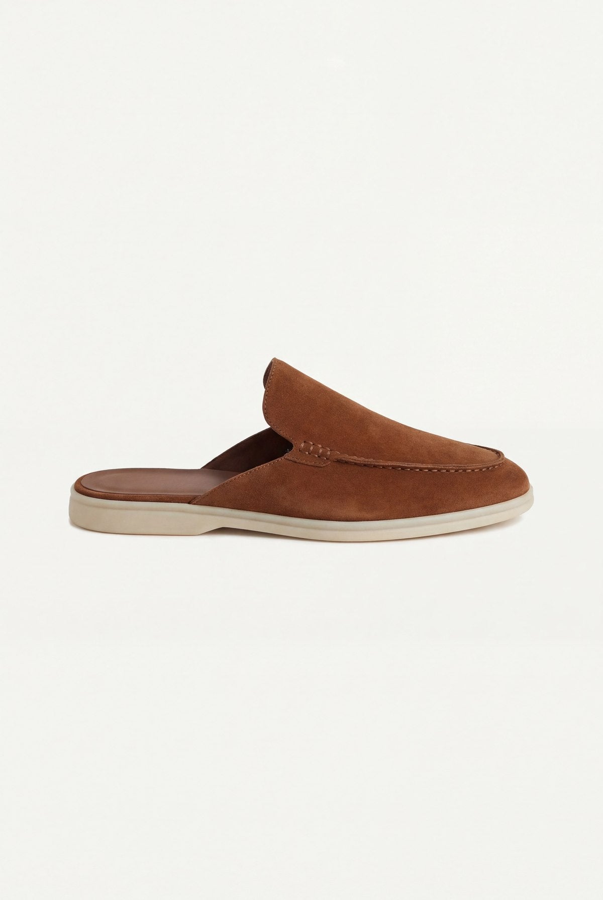 maroon suede yacht mule