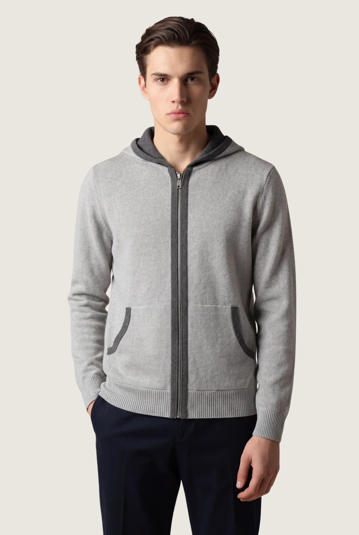 santoni-classic-hoodie-grey 2