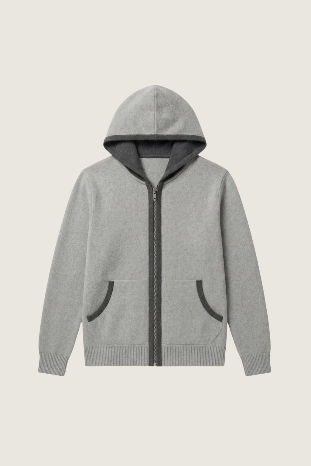 santoni extrafine hoodie grey