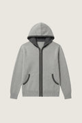 santoni extrafine hoodie grey