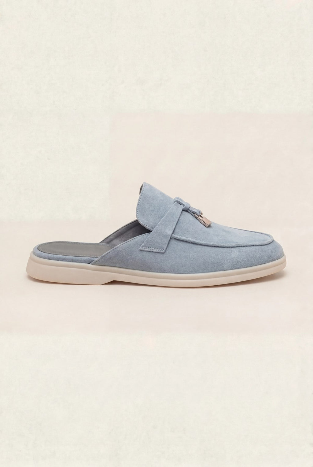 suede baby blue marina mule