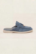 suede blue grey explorer mule