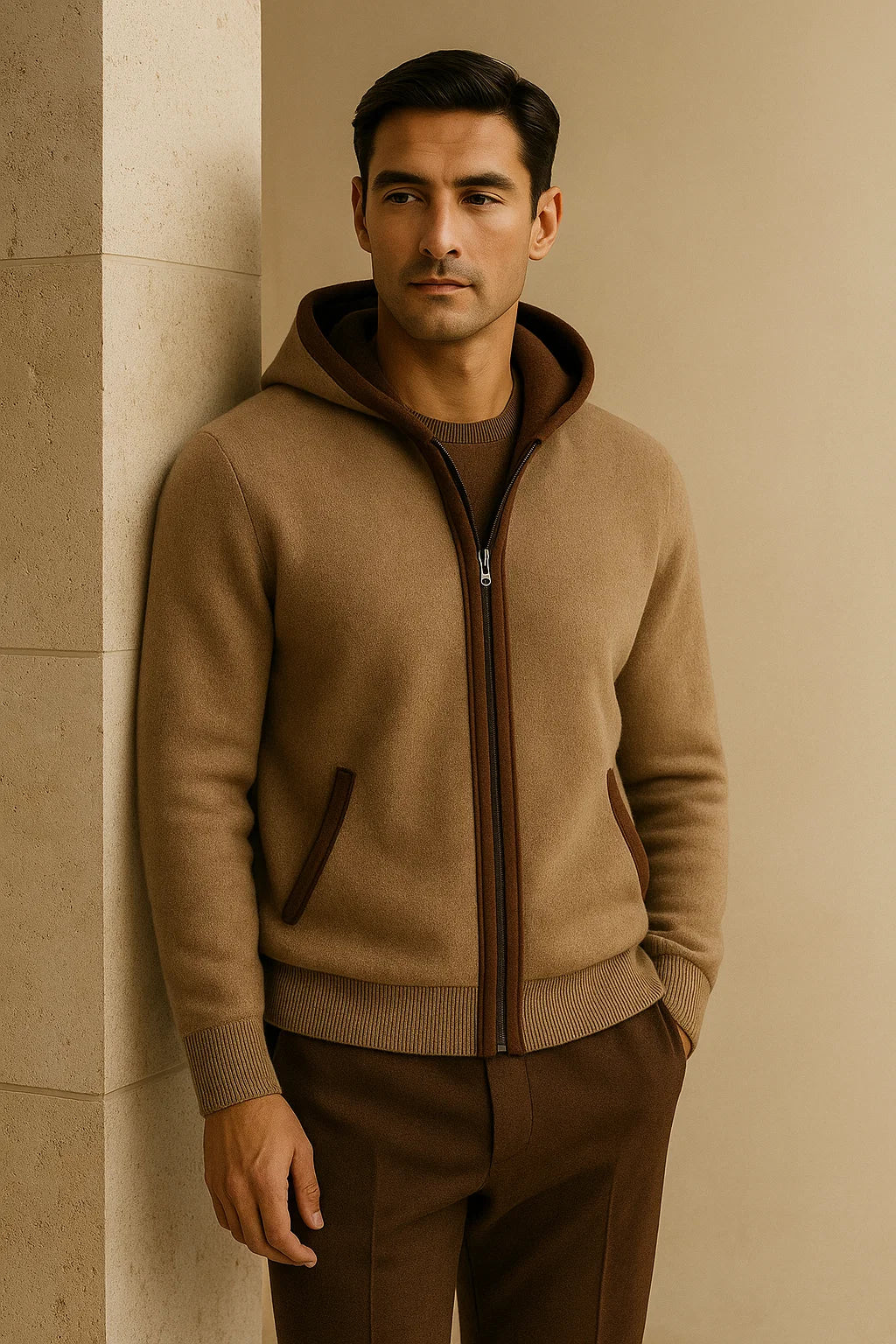 Sorano Hooded Cardigan Brown
