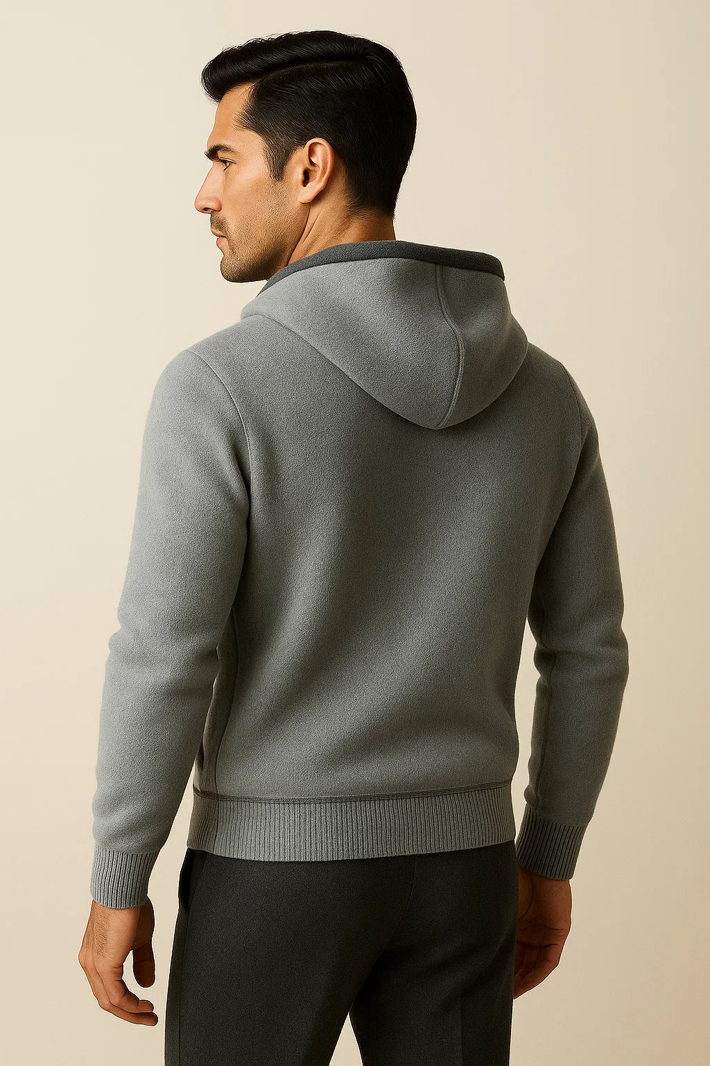 COMO HOODED CARDIGAN GREY