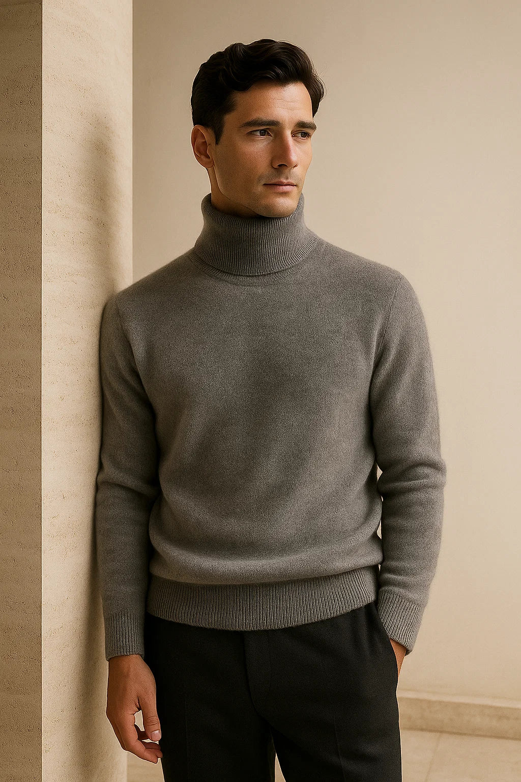 Carezza Cashmere Turtleneck Grey