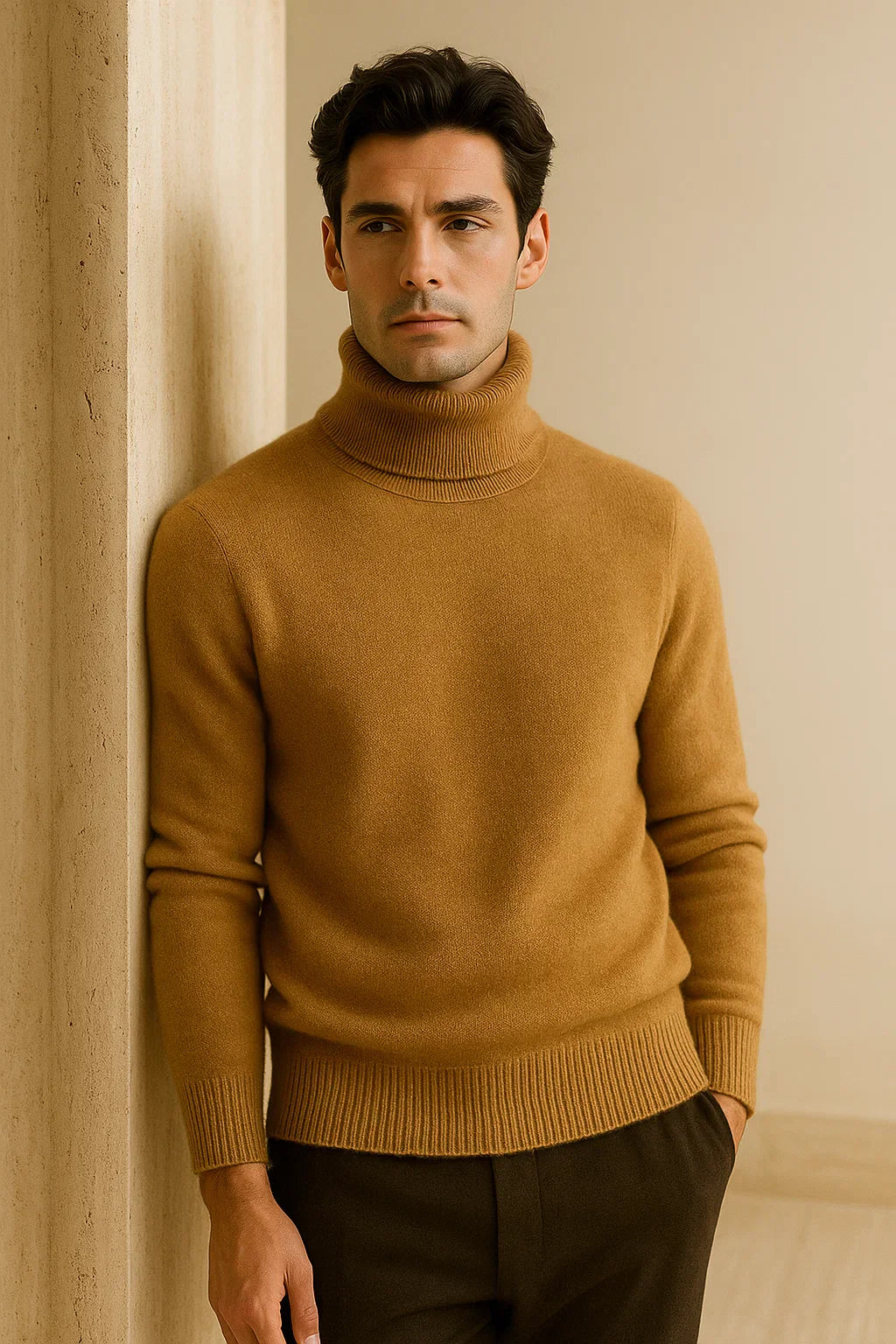 Carezza Cashmere Turtleneck Brown