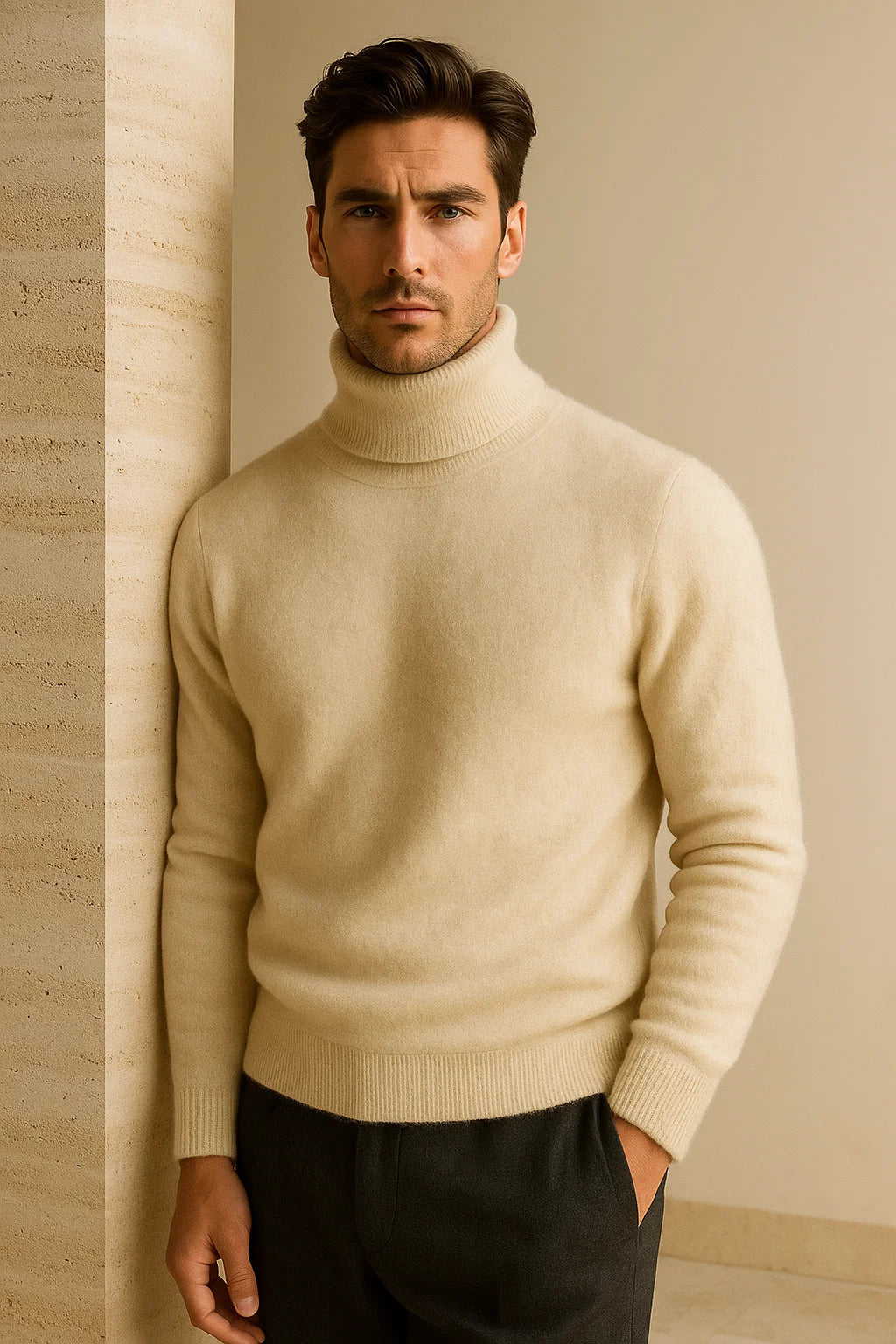 Carezza Cashmere Turtleneck Ivory