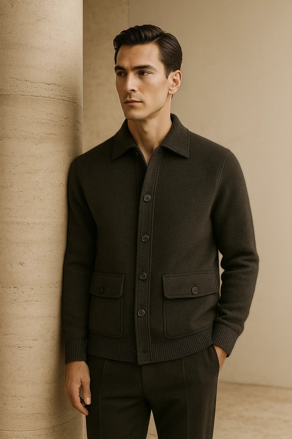 Vicenza Cashmere Cardigan Olive Green