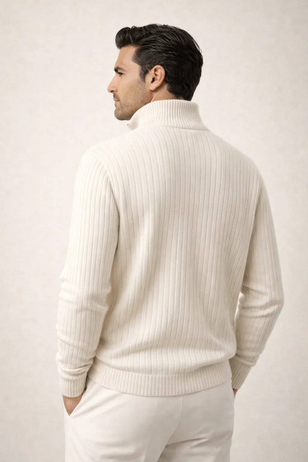Enrico Zip Up Ivory