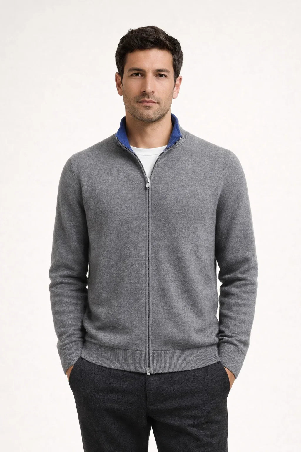 GEORGIO REVERSIBLE ZIP KNIT NAVY
