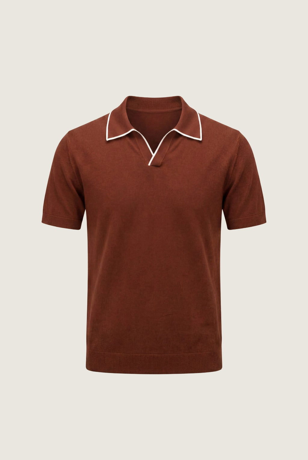 terracotta buttonless polo
